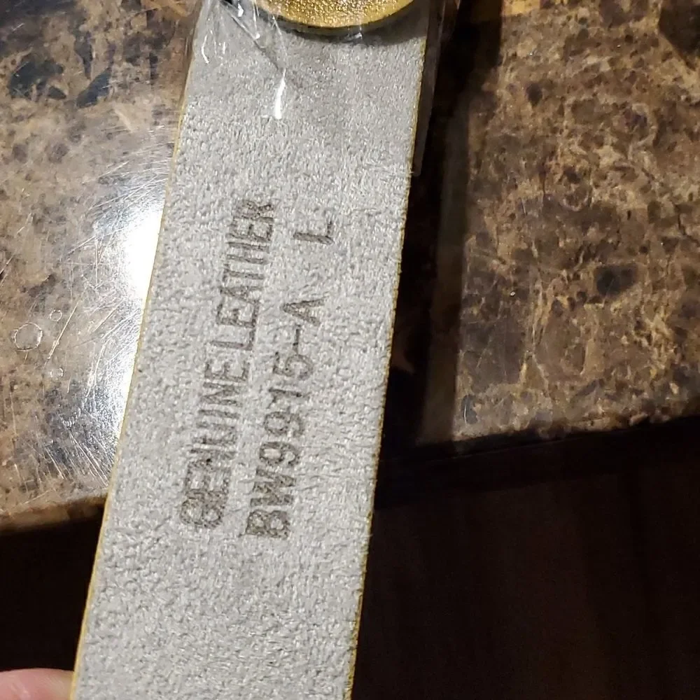 1.5 inch wide gold riveted belt